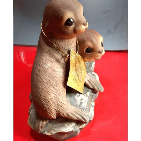 Vintage 1981 Homco Masterpiece Hand-Painted Porcelain‎ Sea Otters Figurine - Picture 11 of 16